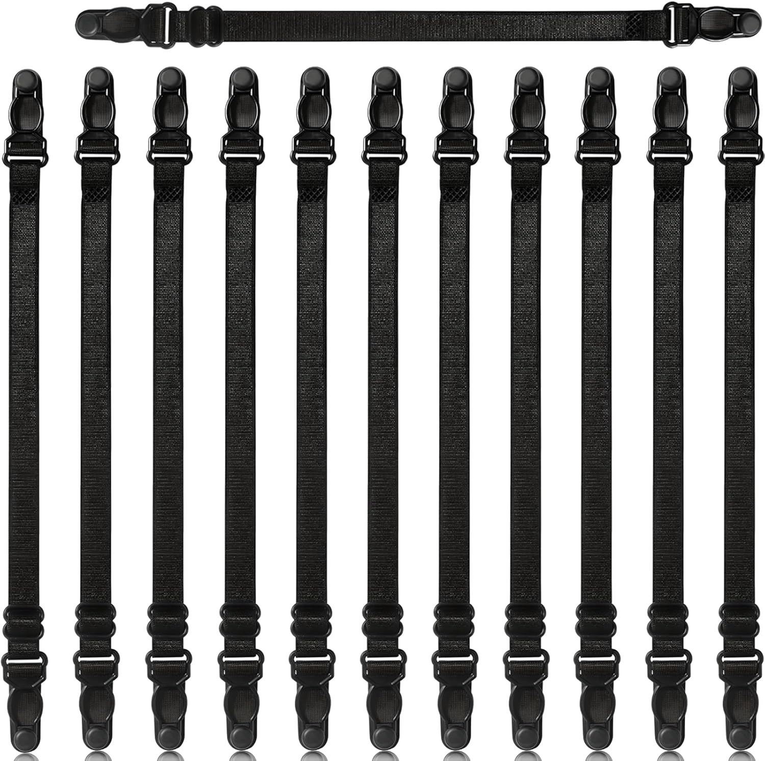 Mask Ear Saver Straps Set of 12 – Adjustable Face Mask Extender Holders for Ears, Elastic Back-of-Head Mask Clips