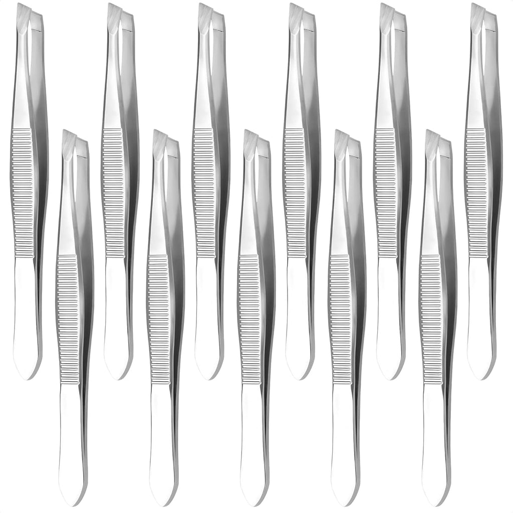 12 Pcs Eyebrow Tweezers for Women - 3.5" Stainless Steel Tweezers for Women Facial Hair with Heart Clamps, Effortless Eyebrow Plucking & Ingrown Hairs - Compact Size for Browists & Beauty Enthusiasts