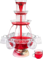 3-Tier Electric Cocktail Fountain Drink Machine with LED Base & 5 Cups – Perfect for Champagne, Wine, Beer, and Juice at Weddings Celebrations