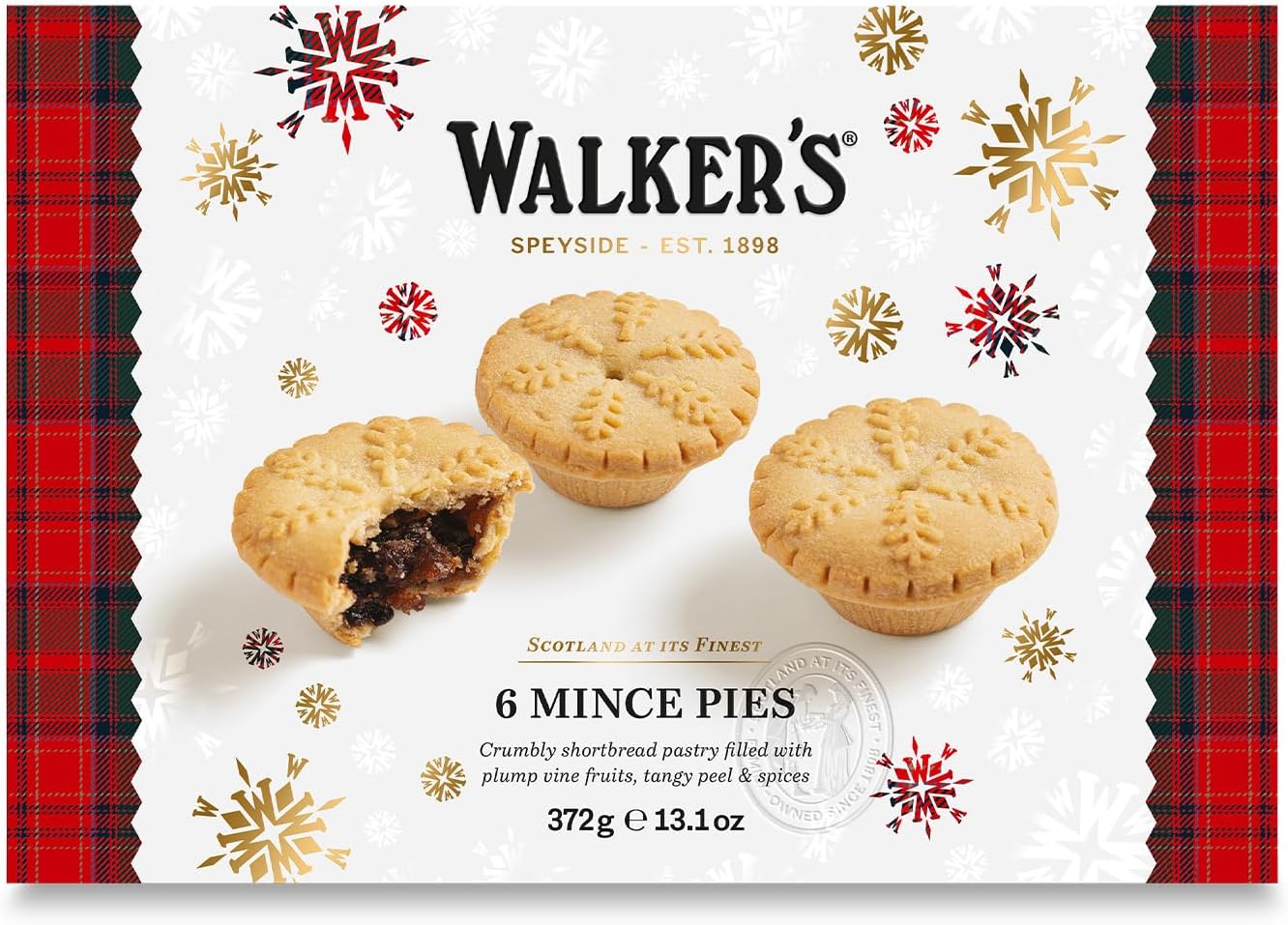Walker's Shortbread Mince Holiday Pies, Luxury Holiday Treat, 13.1 Oz (Pack of 3)