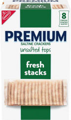 Premium Fresh Stacks Unsalted Tops Saltine Crackers, Travel Snacks, 14.2 oz (8 Multi Snack Packs)