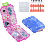 2 Pack Pill case Travel Pill Organizer, Pill Box for Purse Vitamin Fish Oil 10 Compartments Container Medicine Box by M Muchengbao