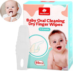 dearlomum Toddler Baby Dry Wipes, Newborn Tongue Cleaner, 60PCS Disposable Infant Wipes Clean Mouth,Gauze Gum Cleaner Toothbrush Baby Oral Cleaning Stick Dental Care for 0-36 Month
