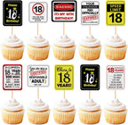 36Pcs 18th Birthday Cupcake Toppers Cheers to 18 Years Your Childhood has Officially Expired Speed Limit 18 It's My 18th Birthday Cupcake Picks Funny Birthday Anniversary Paper Cards Decorations