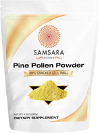 Samsara Herbs Pine Pollen Powder Wild Harvested - 99% Cracked Cell Wall (8oz/227g) Supports Healthy Energy & Longevity