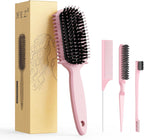 Curl Defining Brush, Curly Hair Brush, Slick Back Hair Brush, For Combing and Shaping Curls in All Hairstyles to Reduce Pulling (Pink)
