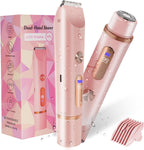 Bikini Trimmer for Women 2in1 High Power Epilators Hair Removal Waterproof Electric Razors Women's Electric Razor Pubic Hair Trimmer Shaver for Women for Ladies Pubic, Face, Underarms, Legs (Pink)