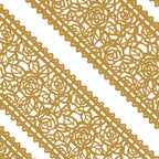 Large Pre-Made Ready to Use Edible Cake Lace Rose Blossom Golden 14-inch 10-piece Set