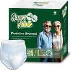 Premium Unisex Protective Underwear, Disposable Overnight Incontinence Briefs for Women & Men, Leak-Proof Protection, Maximum Absorbency, 24 Count (Large)