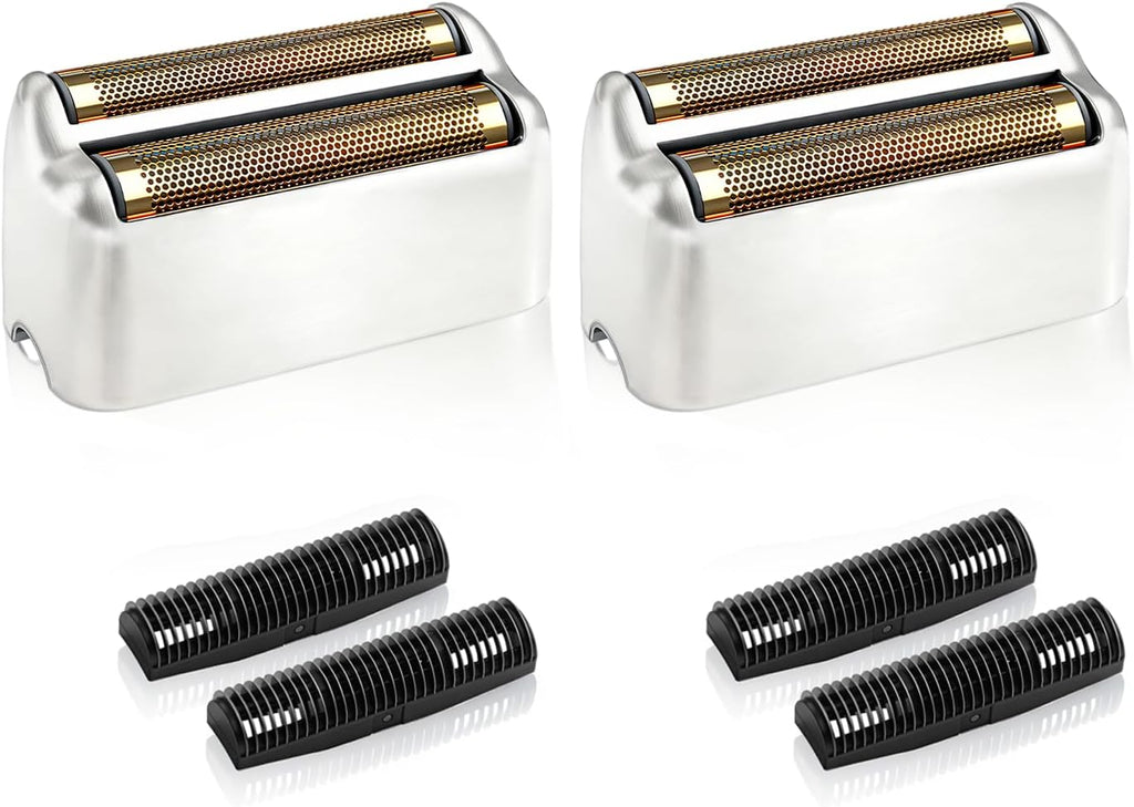 2 Pack Shaver Replacement Foil and Cutters Compatible with BaBylissPRO Double FXFS2 Metal Shaver foil Replacement,Silver