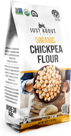 Organic Chickpea Flour 1lb (454 g) USDA Organic Gluten Free Grain free Non GMO Kosher Pack of 1 | Just About Foods