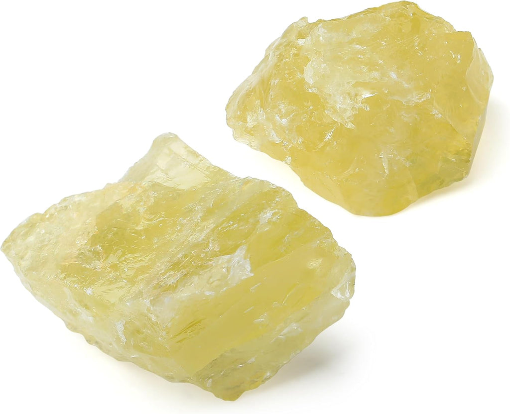 QINJIEJIE 2PCS Citrine Raw Crystals 1.8-2.2'' Rough Crystals Healing Stones Bulk Natural Large Crystal Stones for Tumbling Cabbing Handmade DIY Decoration Gifts Polishing Fountain Rocks