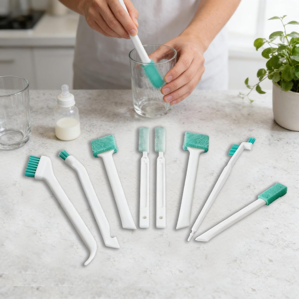 8Pcs Cleaning Brushes Small Spaces, Small Cleaning Brushes for Tight Spaces, Cup Brush, Bottle Brush, Crevice Cleaning Brush Set, Kettle Cleaning Brush, Sink Cleaning Tool, Household Cleaning Brushes