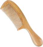 Onedor Handmade 100% Natural Green Sandalwood Hair Combs - Anti-Static Sandalwood Scent Natural Hair Detangler Wooden Comb (Fine Tooth)