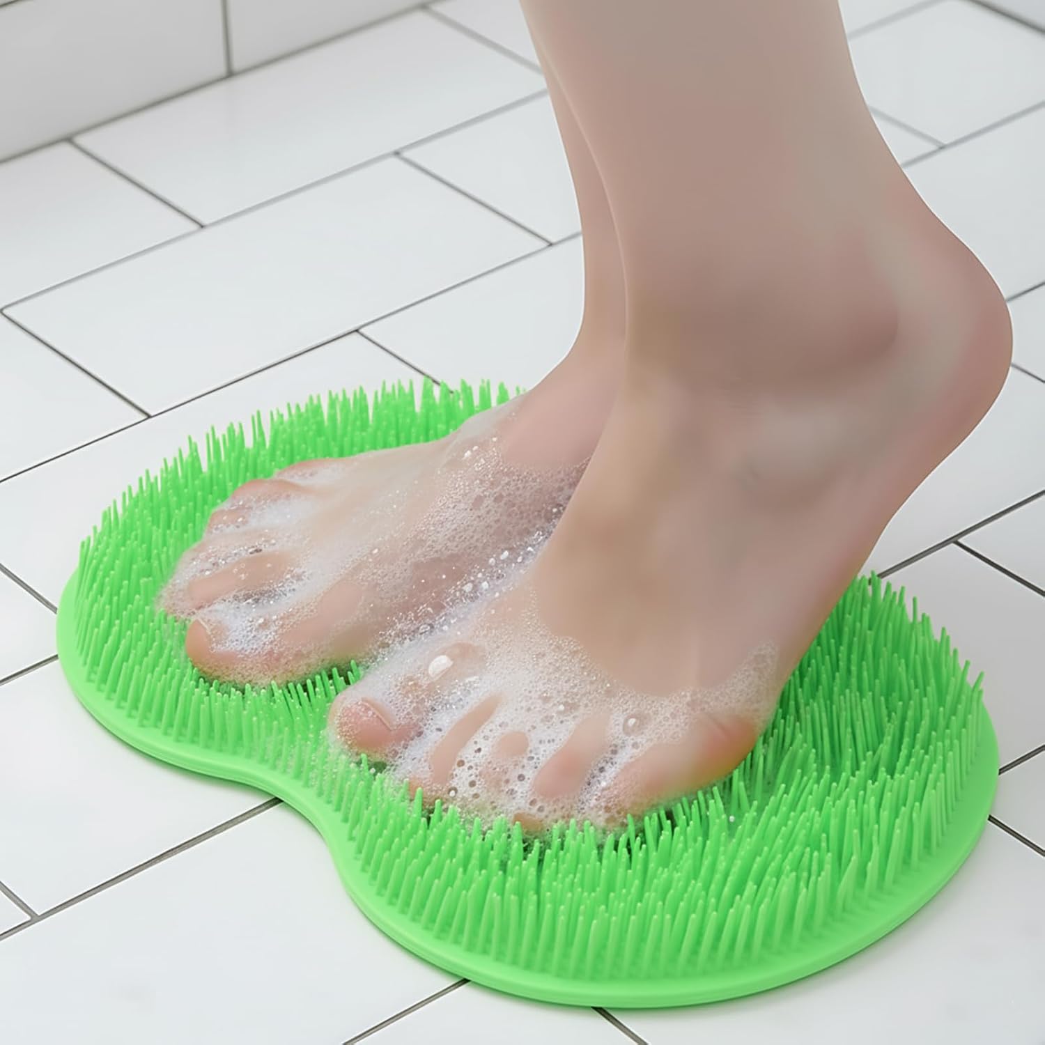 Bathtub Shower Foot Scrubber Massager Mat-Exfoliating Foot Brush,Bath Foot Mat with Hanging Hole,Home Spa Pad for Shower