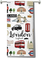 LEVLO London Kitchen Towel - Travel Souvenir Gift England Trip Dish Towels UK Vacation Merchandise