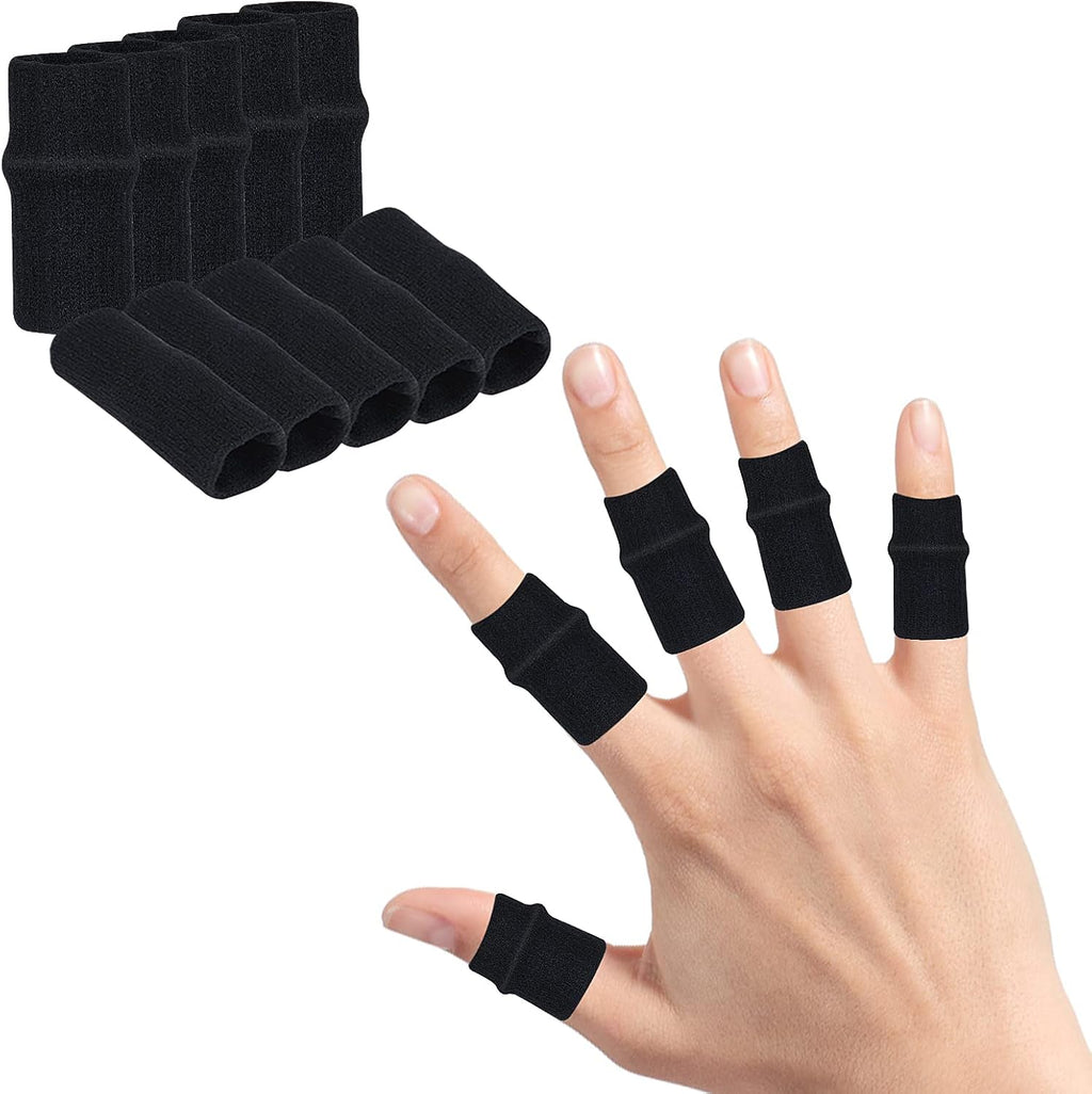 Yolev 10 Finger Splint Trigger Finger Splint Protectors Thumb Braces Support Elastic Finger Splint Compression Protector Braces for Relieving Pain Arthritis Aids