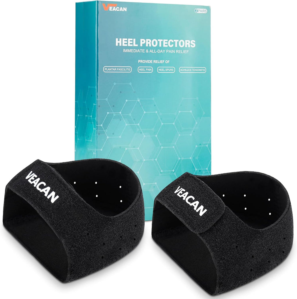 Plantar Fasciitis Heel Protectors, Heel Cups for Pain Relief & Achilles Tendonitis Support, Heel Cushion Inserts for Walking, Sports, Yoga, Home Use(W 9.5-13/M 8.5-14)