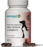 1TDC WorksSoWell Dual Action Hip and Joint Supplement for Dogs & Cats - for Large & Small Breed - Great for Oral Health, Stamina Recovery & Arthritis Pain Relief -60 ct
