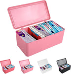 Pad and Tampon Organizer for Bathroom,Sanitary Napkin Holder, Pad and Tampon Organizer for Period, Sanitary Napkin Storage Container, Light Pink