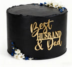 Best Husband & Dad Cake Topper, Gold Acrylic Father's Day Cake Decoration, Dad's Birthday Party Supplies For Men