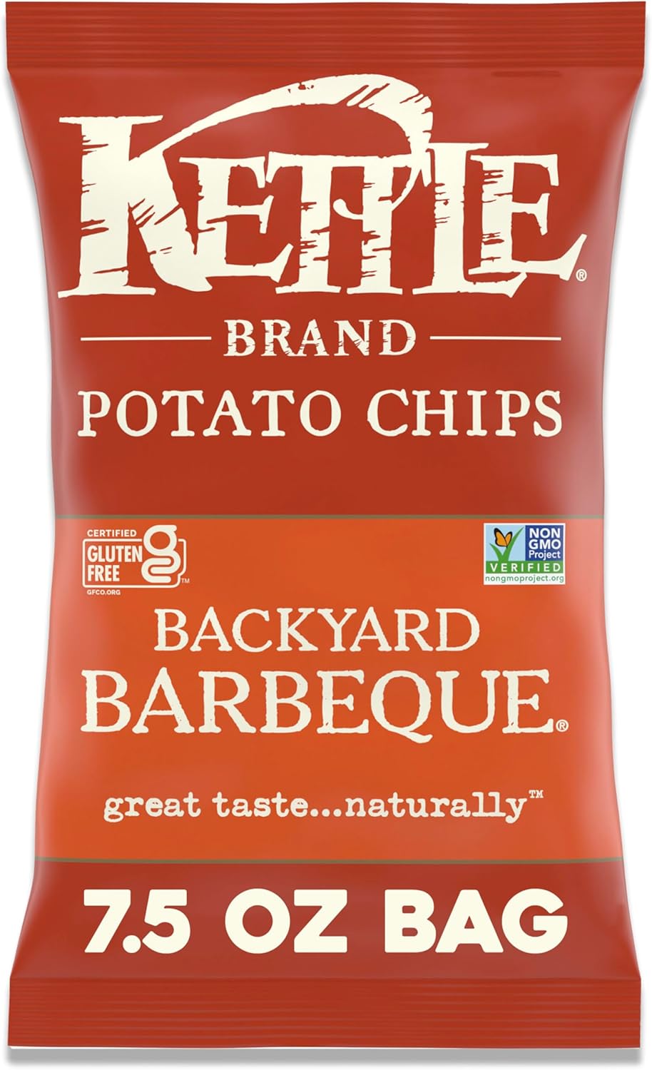 Kettle Brand Backyard Barbeque Kettle Potato Chips, Gluten-Free, Non-GMO, 7.5 oz Bag