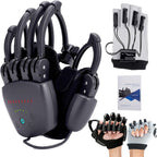 Upgrade Rehabilitation Robot Gloves for Stroke Hemiplegia Recovery, Portable Robotic Hand Glove for Stroke Rehab, Adjustable Strength, 4 Mode (Rechargeable with Mirror Training, Left Hand-L)