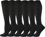 6 Pairs Compression Socks for Women and Men Circulation, 20-30 mmhg Support for Athletic Running, Hiking, Nurse, Recovery