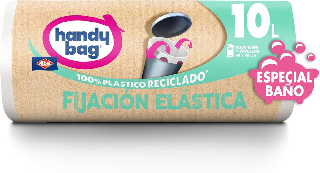 Handy Bag 10L 12 Bags 100% Recycled Bathroom Elastic Waste Bags