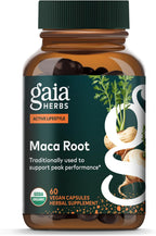 Gaia Herbs Maca Root - Caffeine-Free Energy Supplement - Traditionally Used to Support Healthy Energy & Stamina* - Made with Organic Maca Root (Lepidium meyenii) - 60 Vegan Capsules (60 Servings)