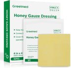 Greetmed Honey Gauze Wound Dressing 4" x 4" Medical Grade Manuka Honey Wound Care Pads Honey Bandages for 1st & 2nd-Degree Burns, Abrasions, Cuts and Scalds (Individually Pack of 10)