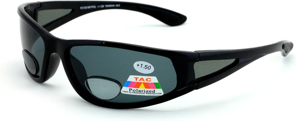 Mens Polarized fly fishing sunglasses with magnification bifocal lens readers