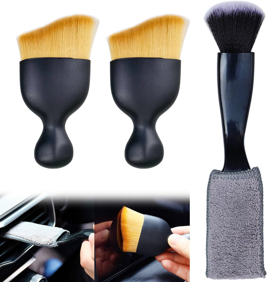 3 Pcs Exquisite Microfiber Duster Brushes, Small Dust Brushes, Feather Duster, Efficient Dust Removal, Cleaning Tool Perfect for Computers, Keyboards, Car Interior, Photo Frames, Digital Devices