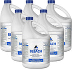 (6 Gallons) - Liquid Chlorine Bleach, for Laundry, Household and Commercial Cleaning, 1 Gallon Jugs