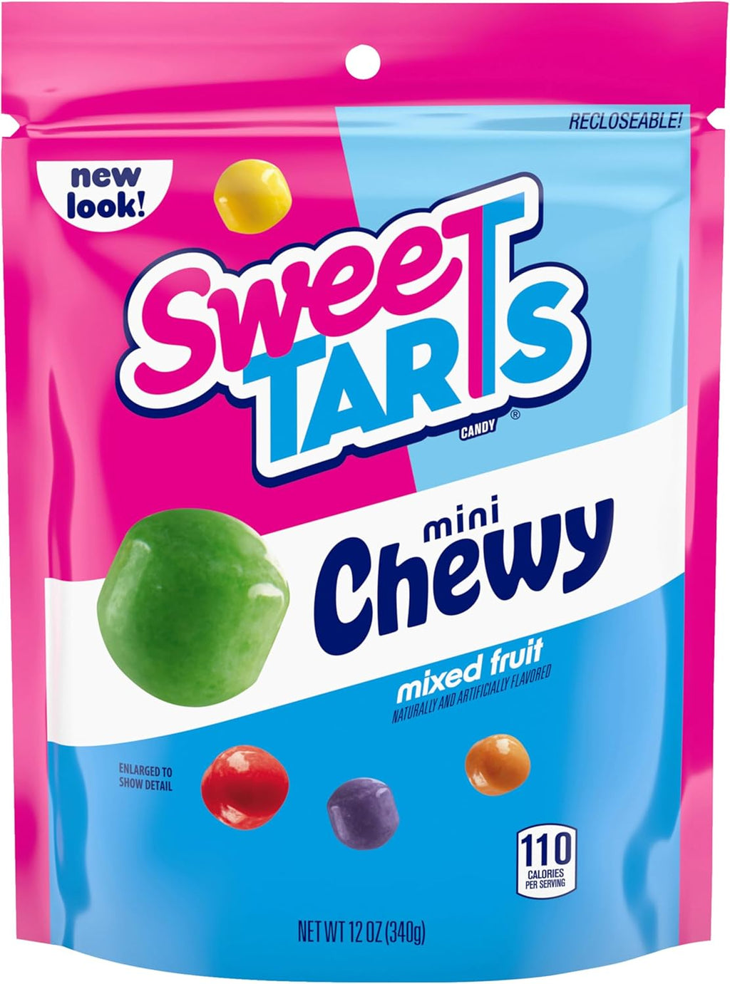 SweeTARTS Mini Chewy Candy, Mixed Fruit Flavors (Cherry, Grape, Lemon, Apple & Orange), Sweet & Tart Chewy Candy, 12 oz Bag