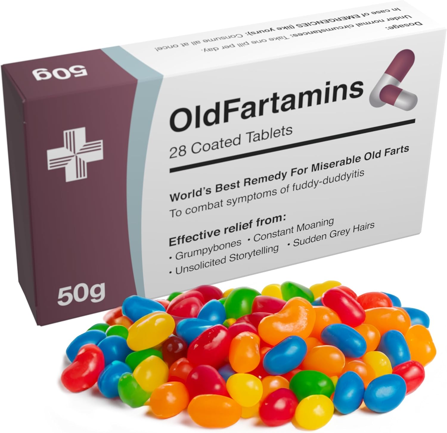 Funny Prank Pill Box with Candy, Gag Gifts for Men, 30th 40th 50th 60th 70th Birthday Gifts for Him or Her, Novelty Joke, Dad Birthday Gift for Boyfriend, Valentines Day Gift for Him