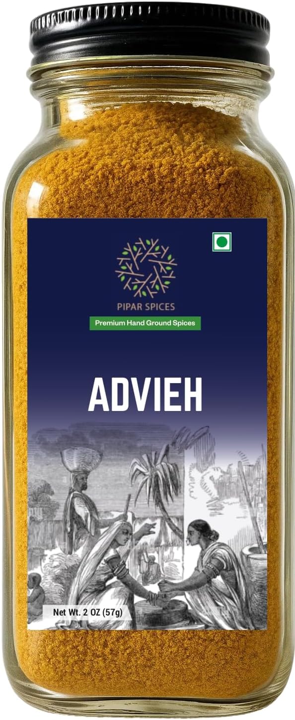 Pipar Spices Advieh - Persian Spice Blend, Glass Bottle, 2 oz (57g) Pack | Hand-Stone Ground Spices