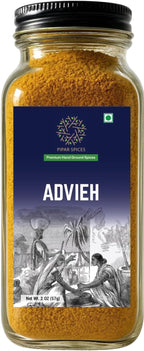 Pipar Spices Advieh - Persian Spice Blend, Glass Bottle, 2 oz (57g) Pack | Hand-Stone Ground Spices