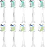 Replacement Toothbrush Heads Compatible with Philips Sonicare – Gentle & Effective Electric Tooth Brush Refill for Plaque Control, 10 Pack (White)