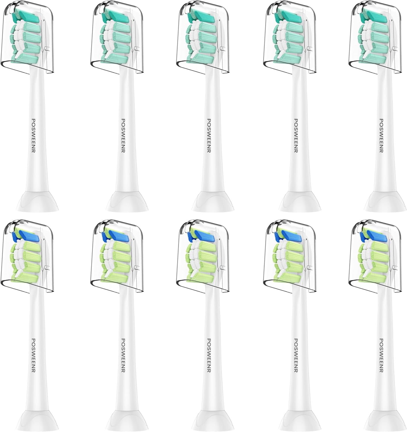 Replacement Toothbrush Heads Compatible with Philips Sonicare – Gentle & Effective Electric Tooth Brush Refill for Plaque Control, 10 Pack (White)