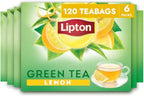 Lipton Lemon Green Tea Bags, Flavored, Unsweetened Teabags for Hot Tea or Iced Tea with Caffeine and Flavonoids, 120 Total Tea Bags (20ct - Pack of 6)