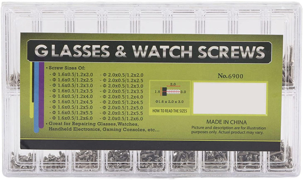 1 Pc Box of Screw, Eyeglasses Repair Kit, Stainless Steel Glasses Sunglasses Spectacles Watch Mini Screws Repair Kit