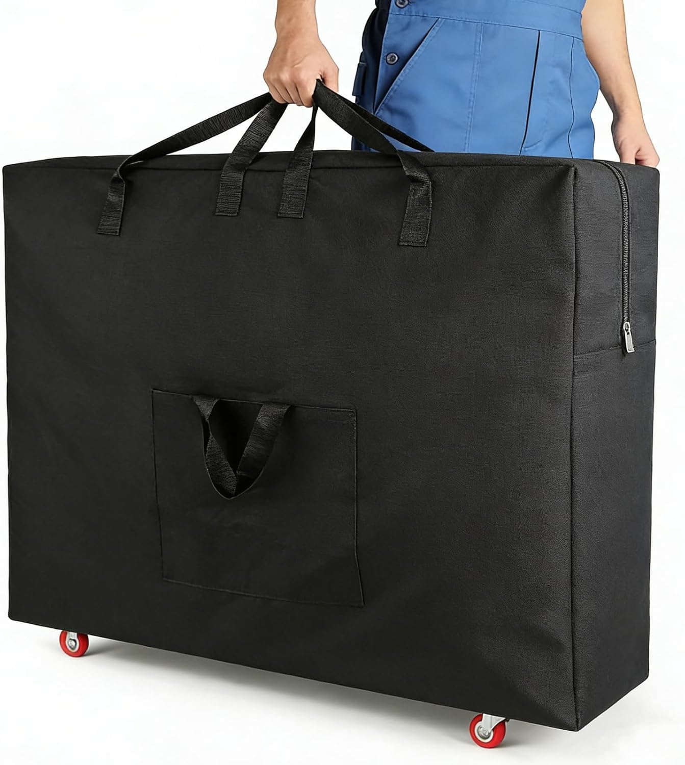Qivine Massage Tables Bag with Wheels, 28-37 Inch Portable Spa Bed Lightweight Bag, Physical Therapy Table Carry Case with Durable Zipper Tear-Resistant Oxford for Folding Table Chairs