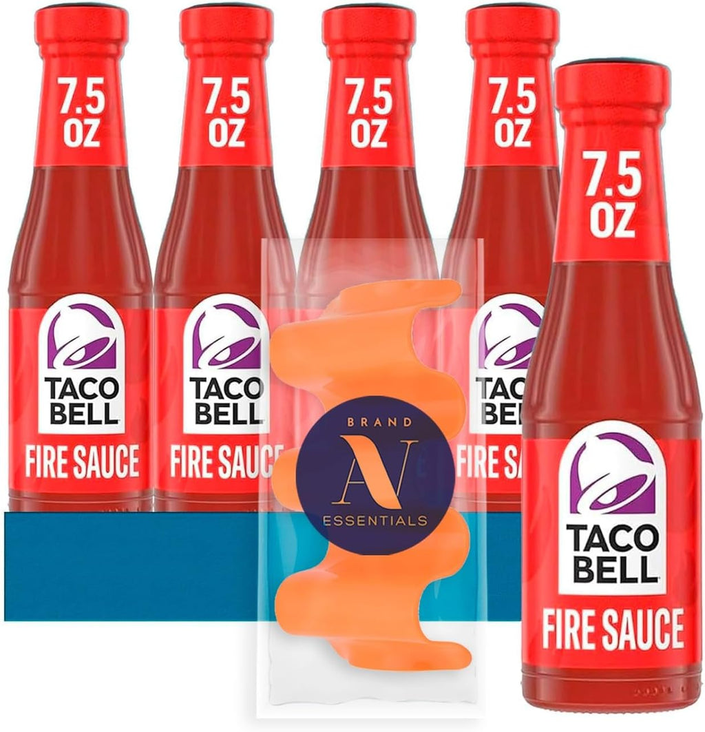 Taco Bell - Lavinia Essential Bundle: 4-Pack of Fire Sauce, 7.5 oz Glass Bottle + 1 Utility Prop.