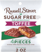 RUSSELL STOVER Sugar Free Toffee Squares in Chocolate Candy, 2 oz. bag (Pack of 10)