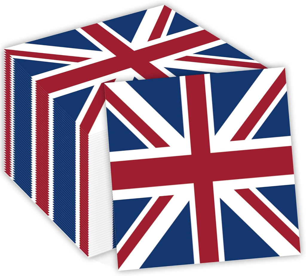 40Pcs British Paper Napkins British National Day Theme Party Decorations Disposable Party Napkins Set England Flag Paper Luncheon Napkins London UK Flag Design Theme Supplies