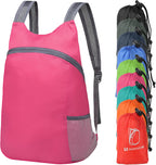 20L Ultra Hiking-Daypack Lightweight Foldable Travel Packable Backpack for Camping Cycling Outdoor,rose Red