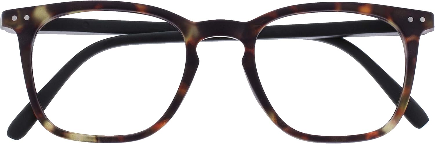 OPULIZE BEX Reading glasses for Women Men, Large Designer Style Sturdy frame with Spring Hinges,Matt Brown Tortoiseshell With Black Arms +3 (Pack of 1)