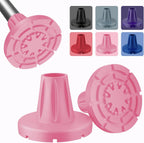 supregear Crutch Tips 7/8 in (22 cm), Anti-Slip Rubber Tips All Terrain, Heavy Duty Extreme Grip Replacement Feet Caps for Walking Stick, Wide Crutch Accessories Base with Metal Insert, 2-Pack, Pink