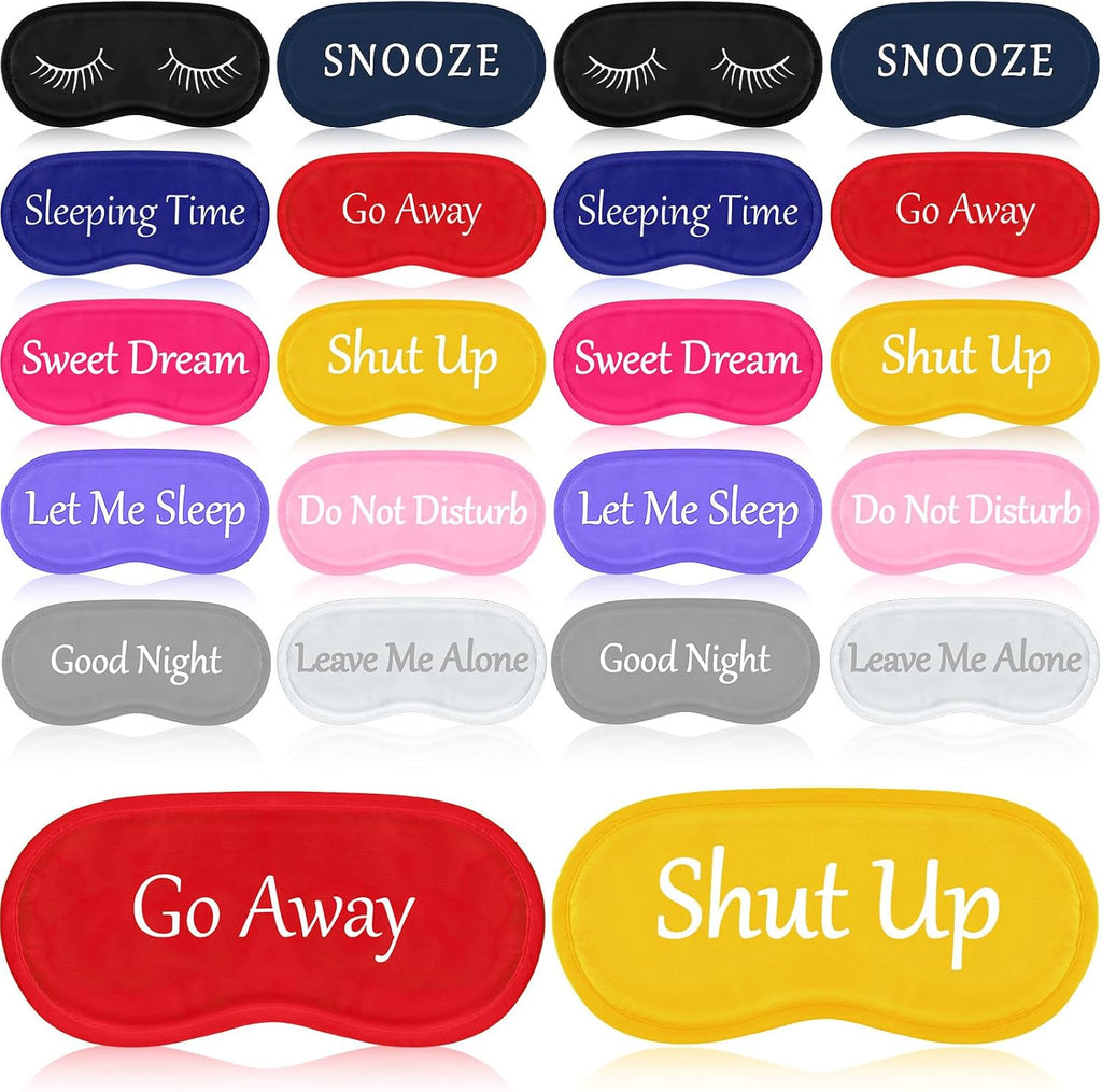 Eurzom 20 Pieces Funny Sleeping Eye Mask Bulk with Adjustable Strap Sleep Blackout Eye Mask for Night Blindfold Cover for Spa Women Men Adult Pajama Party Favors(Fresh Colors)